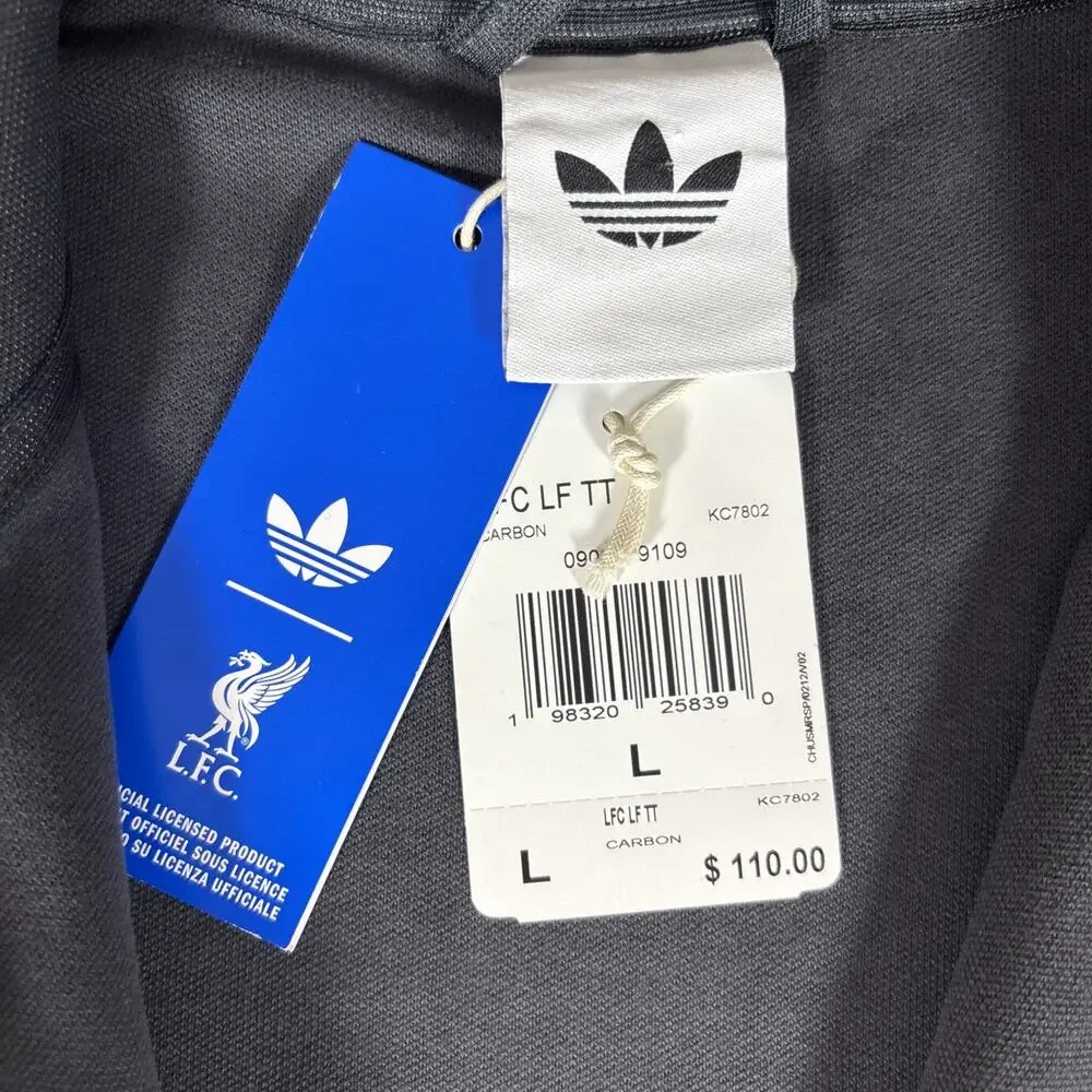NWT Adidas Liverpool FC LFSTLR Black & Gold Soccer Track Jacket KC7802 Men's L